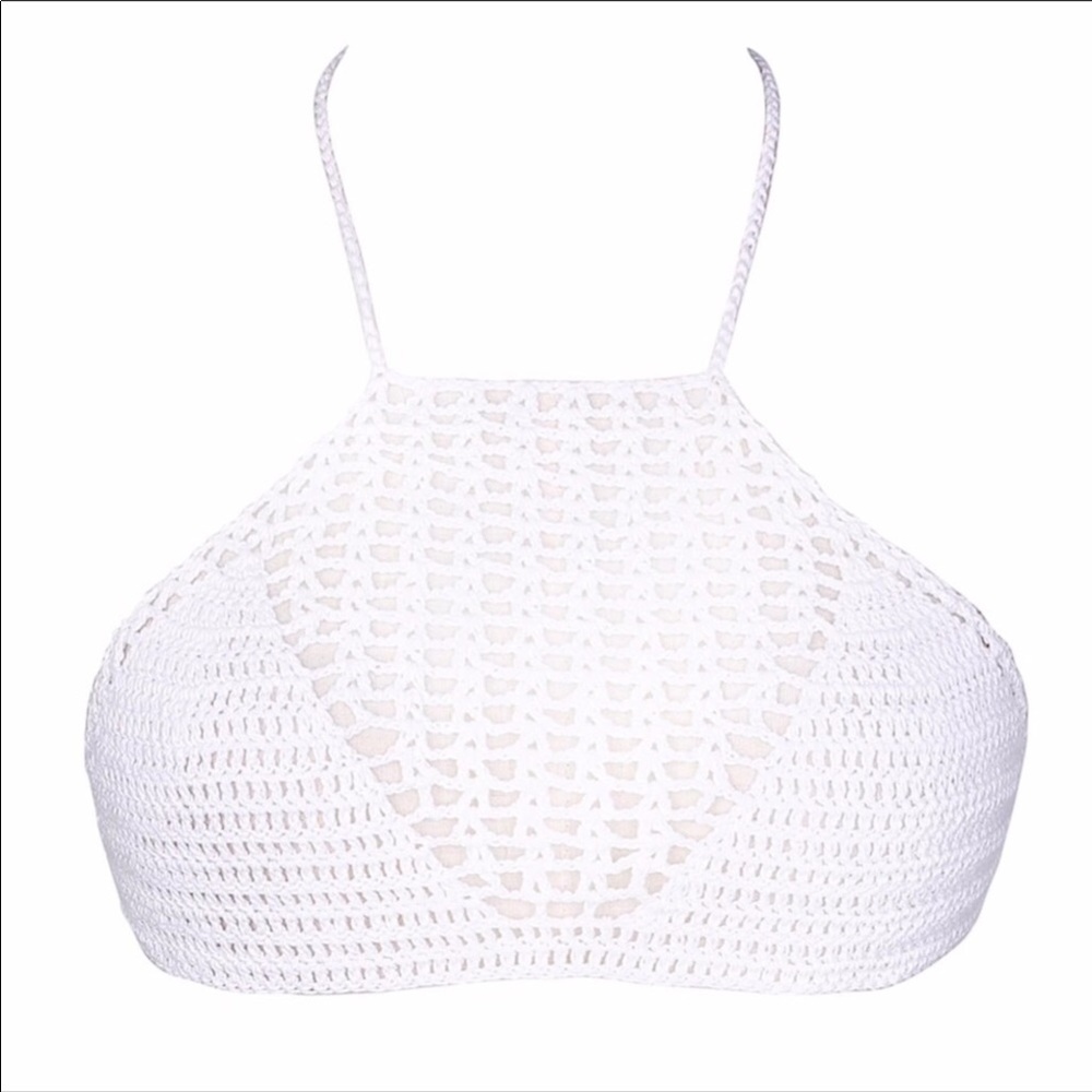 NEW Boho Gypsy Crochet Bikini  Crop Top Size - Picture 7 of 8